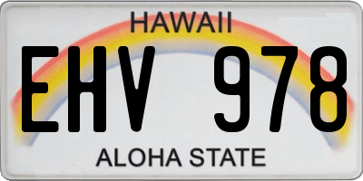 HI license plate EHV978