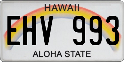 HI license plate EHV993
