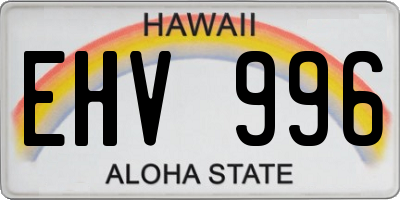 HI license plate EHV996
