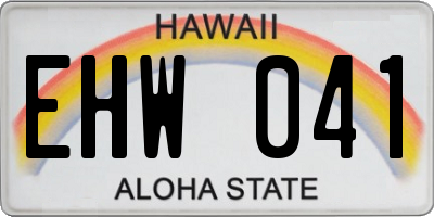 HI license plate EHW041