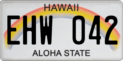 HI license plate EHW042