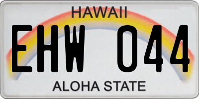 HI license plate EHW044