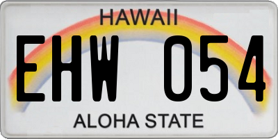 HI license plate EHW054