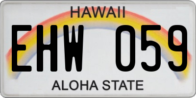 HI license plate EHW059