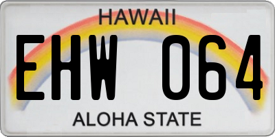 HI license plate EHW064