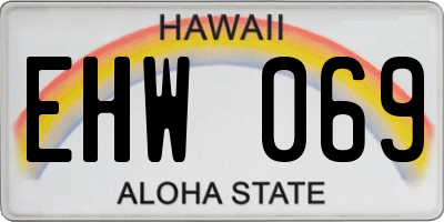 HI license plate EHW069
