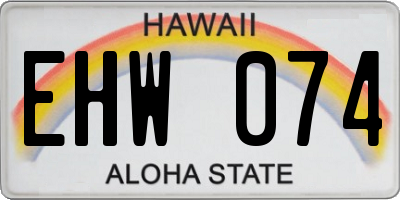 HI license plate EHW074