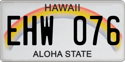 HI license plate EHW076