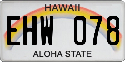 HI license plate EHW078