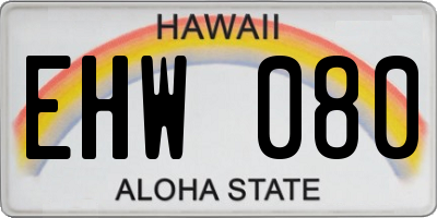 HI license plate EHW080