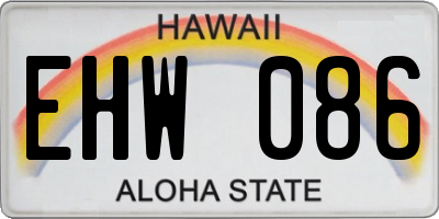 HI license plate EHW086