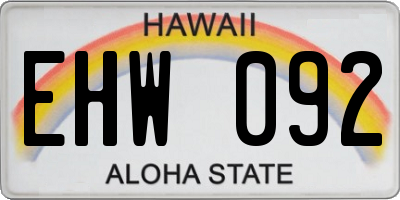 HI license plate EHW092
