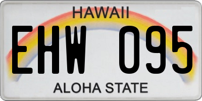 HI license plate EHW095