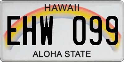 HI license plate EHW099