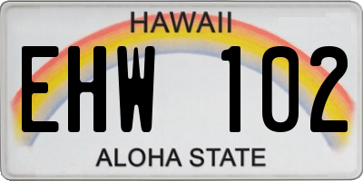 HI license plate EHW102