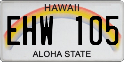 HI license plate EHW105