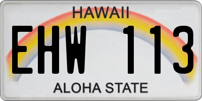 HI license plate EHW113