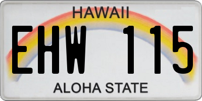 HI license plate EHW115