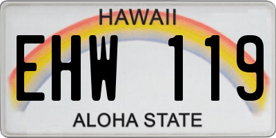 HI license plate EHW119