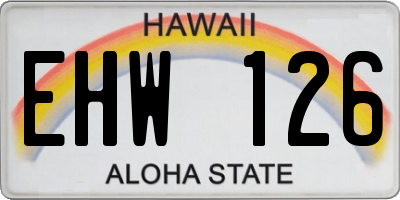 HI license plate EHW126
