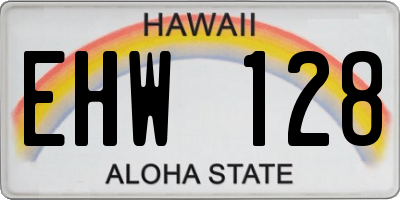 HI license plate EHW128