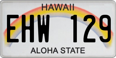 HI license plate EHW129