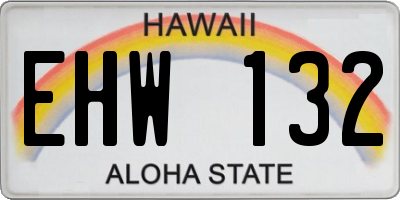 HI license plate EHW132