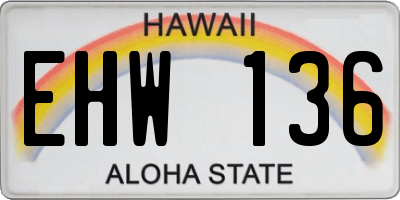HI license plate EHW136