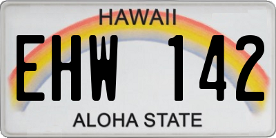 HI license plate EHW142