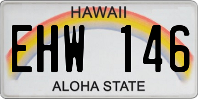 HI license plate EHW146