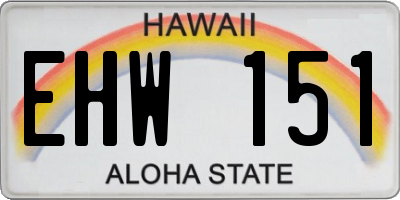 HI license plate EHW151