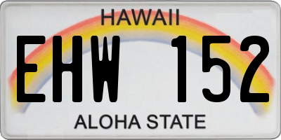 HI license plate EHW152