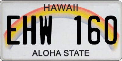 HI license plate EHW160