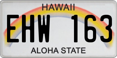 HI license plate EHW163