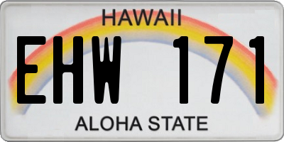 HI license plate EHW171