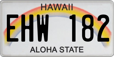 HI license plate EHW182