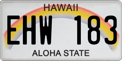 HI license plate EHW183