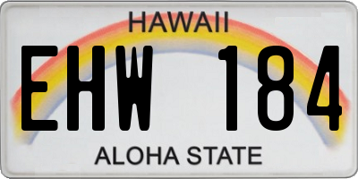 HI license plate EHW184