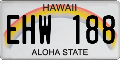 HI license plate EHW188