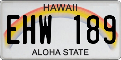 HI license plate EHW189