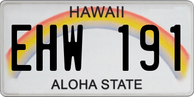 HI license plate EHW191