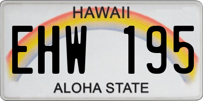 HI license plate EHW195