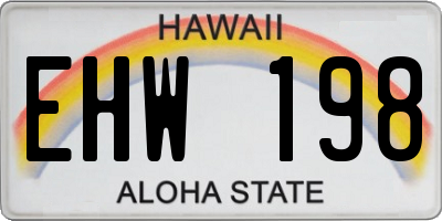HI license plate EHW198