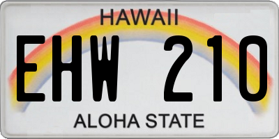 HI license plate EHW210
