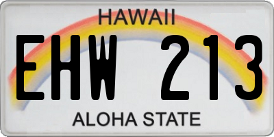 HI license plate EHW213
