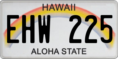 HI license plate EHW225