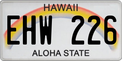 HI license plate EHW226