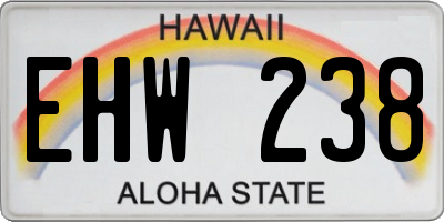 HI license plate EHW238