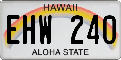HI license plate EHW240