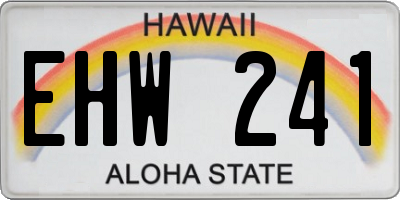 HI license plate EHW241